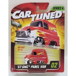 CAR TUNED '57 GMC Panel Van Series 4 Diecast Metal Red Flames NIP #02‎ Toy